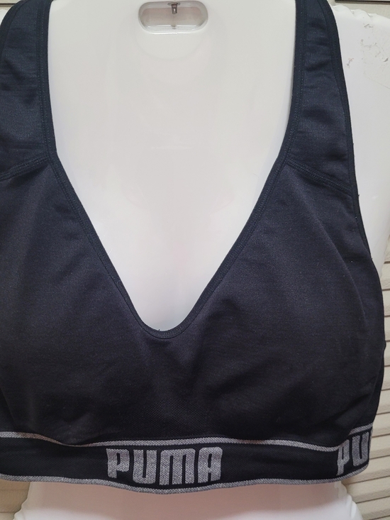 Puma Other - Puma Black Sports Bra with Contrasting Grey Logo Band
